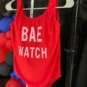 Red BAE WATCH Swimsuit
